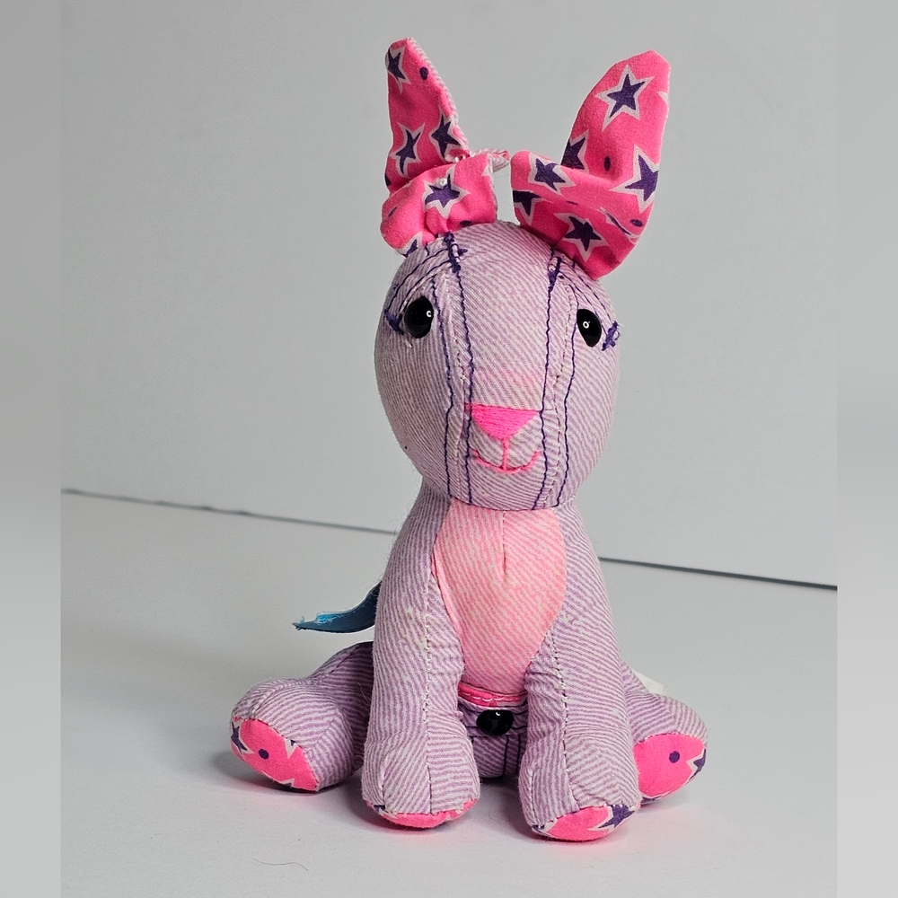 Vintage mini doodle pets pink bunny plush 90s toy